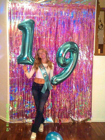 Teal Blue Number 1 Balloon 40 inch, Number 1 Birthday Balloons - Image 5