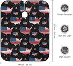 Extra Long Hair Cutting Salon Cape, Haircut Apron USA Map Patriotic Black American Flag Hair Cutting Cloak for Hair Dye