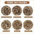 CJL HAIR Large Messy Bun Hair Piece Wavy Curly Scrunchies Synthetic Chignon Ponytail Hair Extensions Thick Updo Hairpieces for Women Bernstein