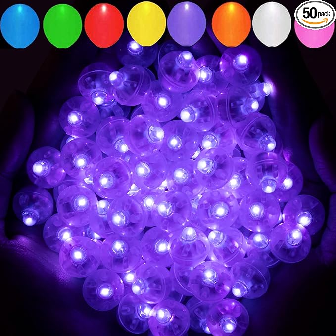 Aogist 50pcs Purple Balloon Lights, Long Standby Time Waterproof Mini Light by Aogist