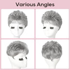REECHO Hair Topper, Short Wiglet Hair Topper for Women with Thinning Large Coverage Synthetic Top Crown Hairpiece for Women - Silver Mist