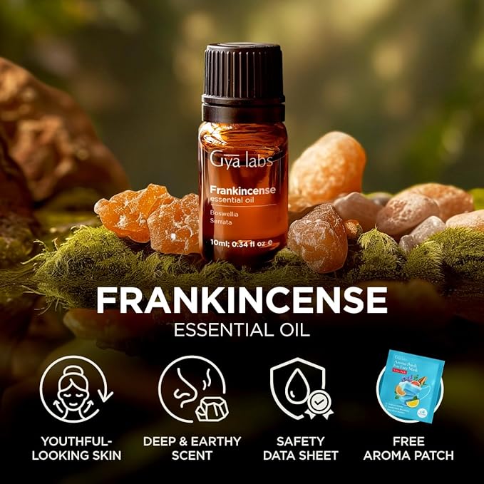 Gya Labs Frankincense Essential Oil - 0.34 Fl Oz - for Hair, Skin, Diffuser, Aromatherapy & DIY Candle Making Scent