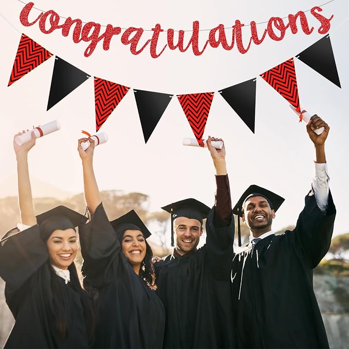 Boao Pre-Strung Congratulations Banner Sign Glitter Congratulation Banner 10 ft - Image 4