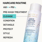 Pacifica Coco Peptide Damage Care Shampoo & Conditioner Set – Repairing Hair Care for Dry Damaged Hair Vegan Collagen & Peptides for Split Ends & Breakage Sulfate Free Clean Vegan Dermatologist Tested