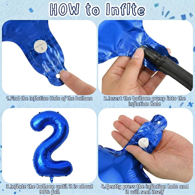 Navy Blue Number 12 Balloon 40 Inch, Shiny Foil Double Digit Party Supplies | - Image 5
