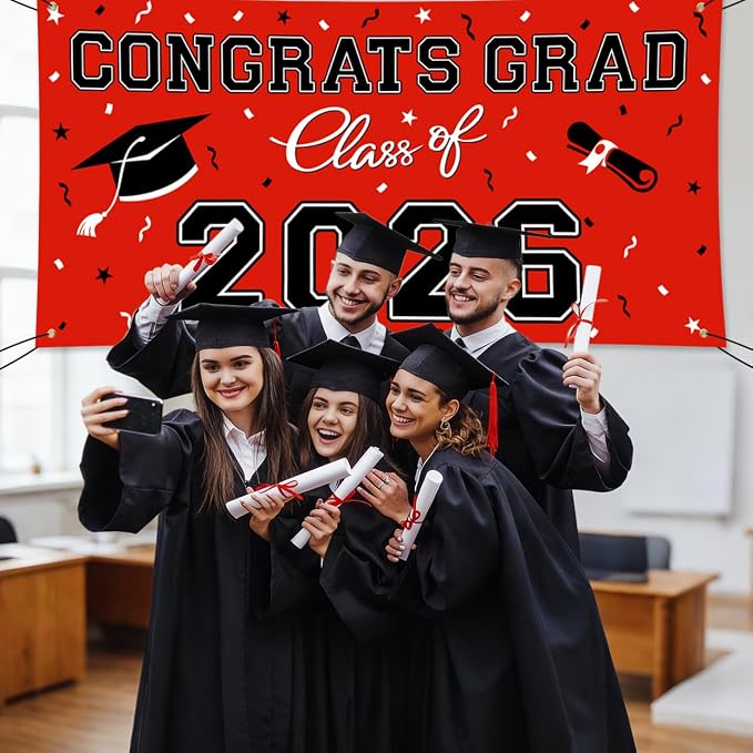 WOHOHOHO 23Pcs Graduation Decorations 2026 Set, Class of 2026 Backdrop - Image 7