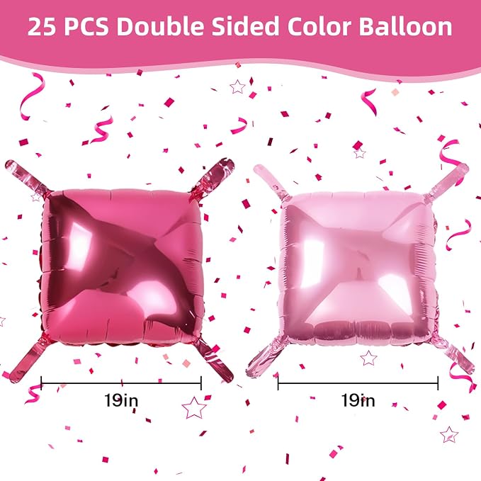 HILAVO Hot Pink Square Foil Balloon Wall - Image 8
