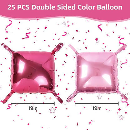 HILAVO Hot Pink Square Foil Balloon Wall - Image 8