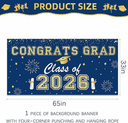 Graduation Decorations 2026 Navy Blue and Gold Balloon Boxes, Class of 2026 - Image 3