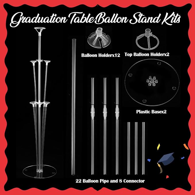 Jenaai Red and Black 27 Pcs 2026 Graduation Balloon Centerpiece - Image 5
