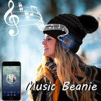 Wireless Music Beanie Women Beanie Girls Hat Over Ear Headset Sports Stereo Headphone with Microphone Speaker Womens Beanie