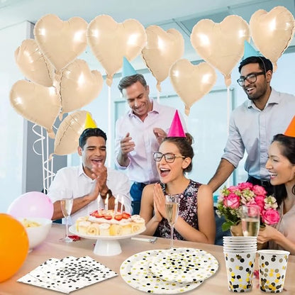 TONIFUL 30 Pcs Apricot Heart Balloons 18 Inch Heart Shape Foil Balloon | Mylar - Image 5