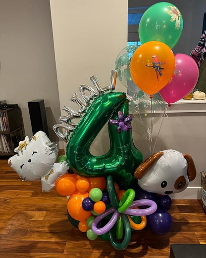 Green Number 4 Balloon 40 Inch, 4th Birthday Party Decorations Men Women | Foil - Image 8