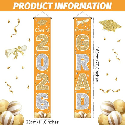Graduation Decorations 2026, Class of 2026 Banner Congrats Grad | Porch Sign - Image 2