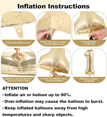 Champagne Gold 13 Balloon, 40 Inch Light Gold Number 13 Balloon Big Foil Mylar - Image 2