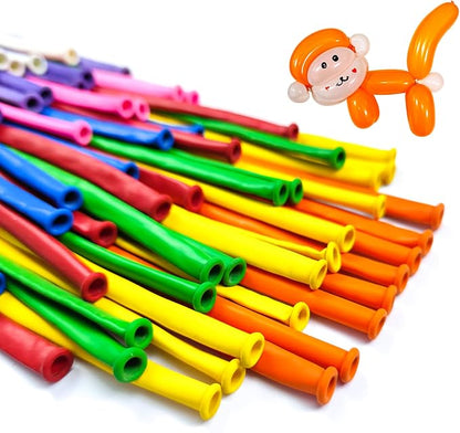 Orange 260 Long Skinny Twisting Animal Balloons, Rainbow Balloons - Image 6