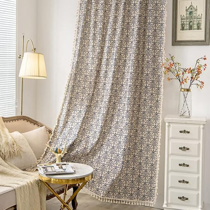 Sutuo Home Boho Curtain 84 Inches Length Semi-Blackout Bohemian Damask Moroccan by SutuoHome