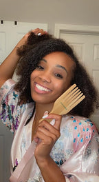 GranNaturals Wide Tooth Wooden Comb & Afro Pick - Natural Wood Volumizing & Styling Tool for Thick, Coarse, Curly Hair - Non-Static Comb for Afros & Beards - Detangling Accessories for Men & Women