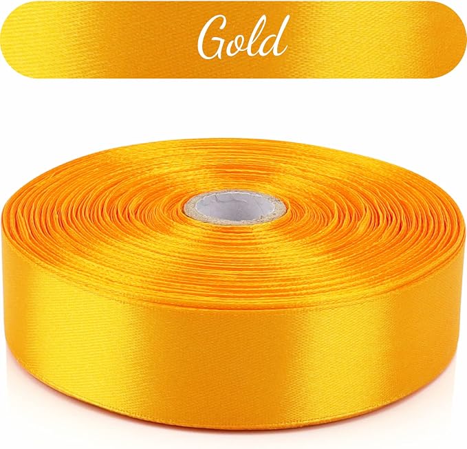 Nsilu 1 inch Gold Ribbon for Gift Wrapping 50 Yards Perfect Wedding Party - Image 5
