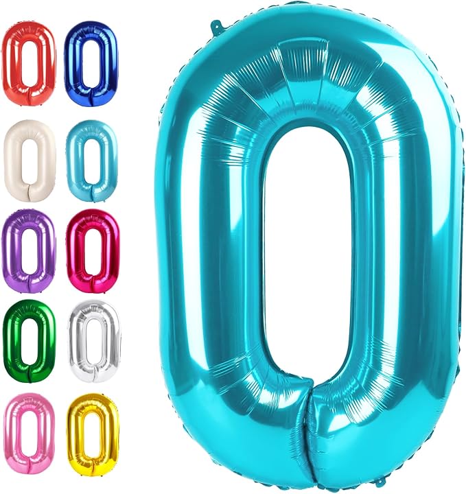 Blue Number 0 Balloon 40 inch, Balloon numbers party supplies, deco photo shoot by Upgesy
