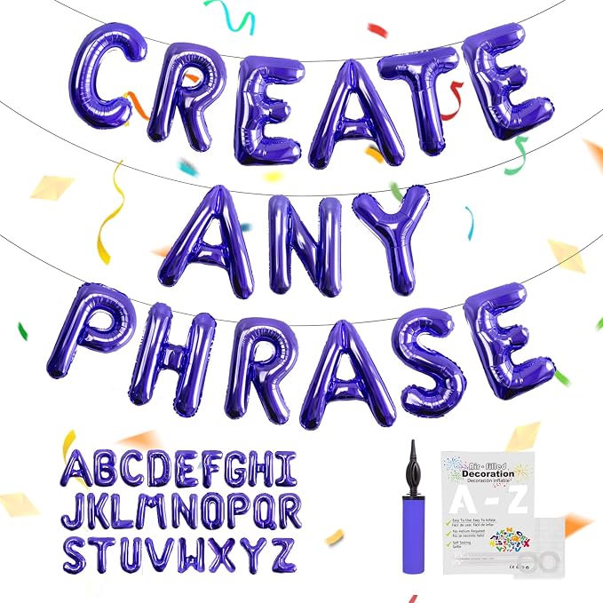 52 pcs Purple Foil Letter Balloons by TangTuan