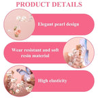 4PCS Rose Bead Spiral Hair Ties, 4 Colors Butterfly Floral Phone Cord Ponytail Holders for Women, Elegant Rubber Hair Coils, Stylish Hair Accessories for Party, Daily Use