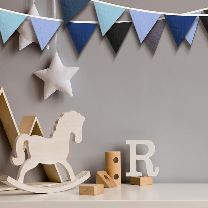 Oudain 2 Pcs Pennant Banner Flags Nursery Garland Triangle Bunting Flags - Image 4