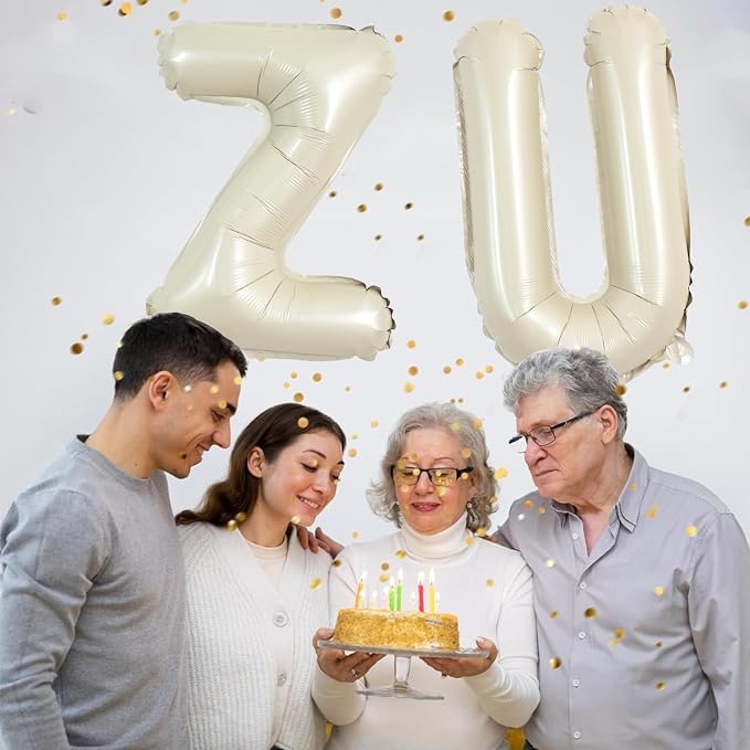 TONIFUL 40 Inch Large Cream White Letter Z Balloons Giant Alphabet Letter - Image 4