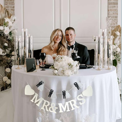 Mr and Mrs Banner for Wedding Reception, 2-Piece Bride and Groom Garland - Image 3