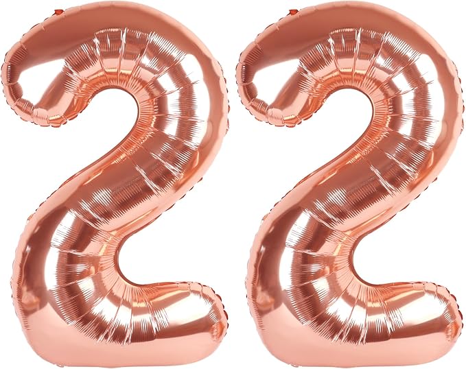 Number Balloons 22 Balloon Rose Gold by Enyeopd