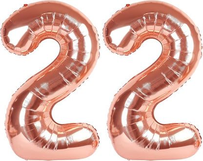 Number Balloons 22 Balloon Rose Gold by Enyeopd