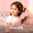 Boar Bristles Hair Brush for Women and Men, Detangling Hair Brush for Smoothing Massage Add Shine, Nylon&Boar Bristles Detangler brush for Hair Healthy (Medium-Pink)