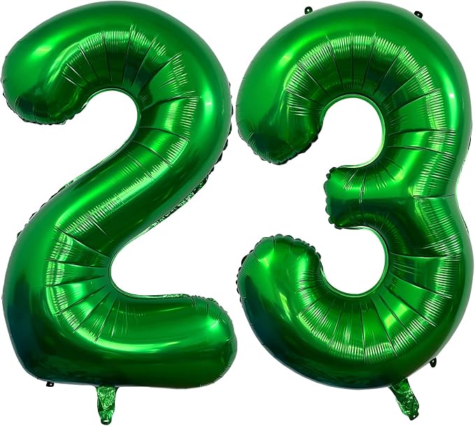 Number 23 Dark Green Balloons 40 Inch Giant Green 23 32 Numer Foil Helium by LHOAVWE