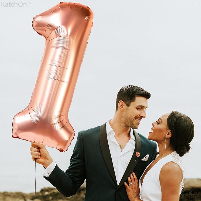 KatchOn Rose Gold Number 1 Balloon - Image 8
