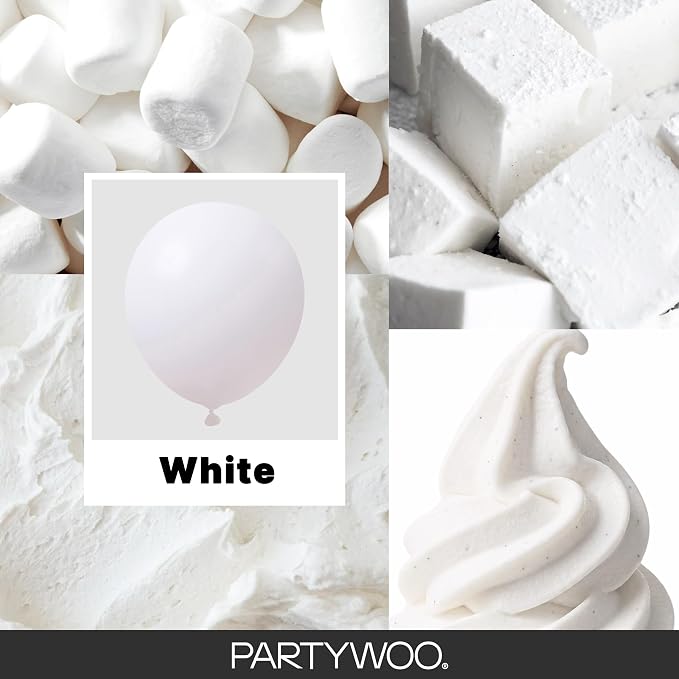 PartyWoo White Balloons 101pcs Matte White Latex Helium Balloons 12 Inch | - Image 2