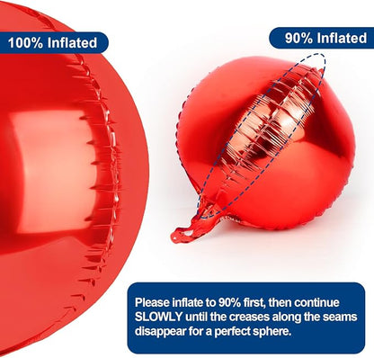 6pcs Red Foil Balloons 22inch Round Balloons - Image 6