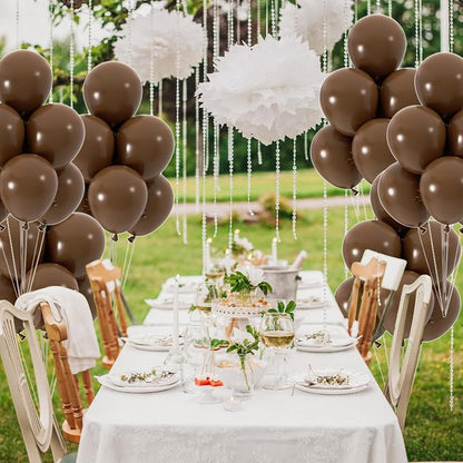 50pcs Brown Balloons, 12inch Dark Brown Latex Neutral Balloons | Balloons - Image 5