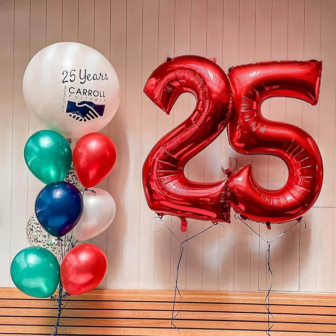 40 Inch Red 28 Balloons Giant Number 28 Balloons Red 28 Birthday Balloons 28th - Image 3