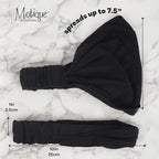 Motique Accessories Wide Cotton Head Band Solid Boho Yoga Style Soft Hairband for Women(Dark Grey)