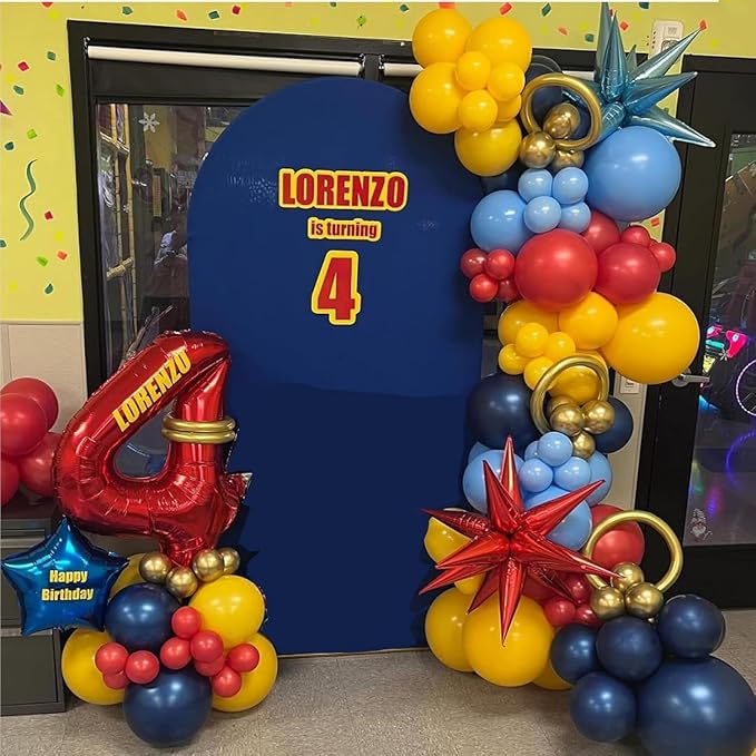Red Blue Yellow Balloon Garland Arch Kit - Image 6