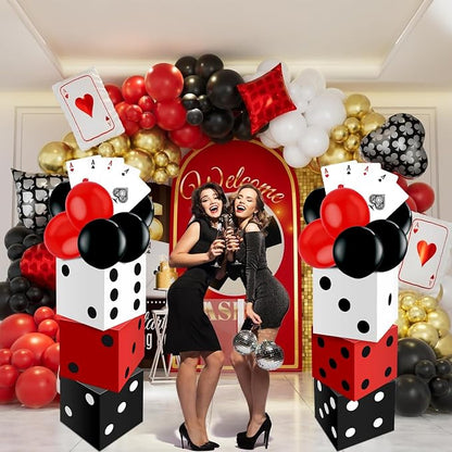 Casino Theme Party Decorations, HYMENEX Game Night Decorations Include 6pcs - Image 5