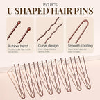 YGDZ 400 Counts Brown Bobby Pins Hair Pins Set for Women, 2inch Bobby Pins for Buns, 2.36inch Brown U Shaped Hair Pins for Styling, Hair Accessories for Women, Wedding