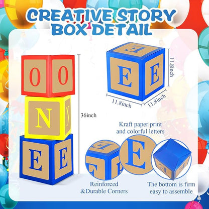 Zhanmai 3 Pcs Toy Inspire Party Decorations ONE Balloon Boxes - Image 2