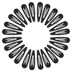 24 PCS 2.36 In Metal Snap Hair Barrettes For Women Water Drop Shape Hair Clips For Thick Thin Fine Hair,Matte Black