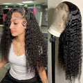 bangjazz Deep Wave Lace Front Wigs Human Hair 180% Density Curly Lace Front Wig Human Hair Wet and Wavy Wig 13x4 HD Lace Frontal Wigs 16 Inch Glueless Curly Wigs for Women Pre Plucked