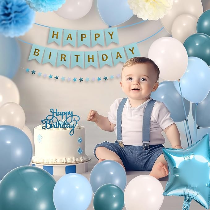 Blue Happy Birthday Party Decorations - Image 4
