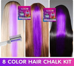 Festive Fun Hair Chalk Combs,2026 NEW Hair Color Comb Temporary Hair Chalk Comb,8/10 Color Washable Hair Chalk Set Hair Chalk Comb Temporary Bright Washable Hair Color Dye (10 Colors)