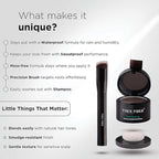 THICK FIBER Root Touch Up Powder - Water & Sweat Resistant Hair Loss Concealer Set for Thinning Hair Women, Includes Brush (Dark Brown)