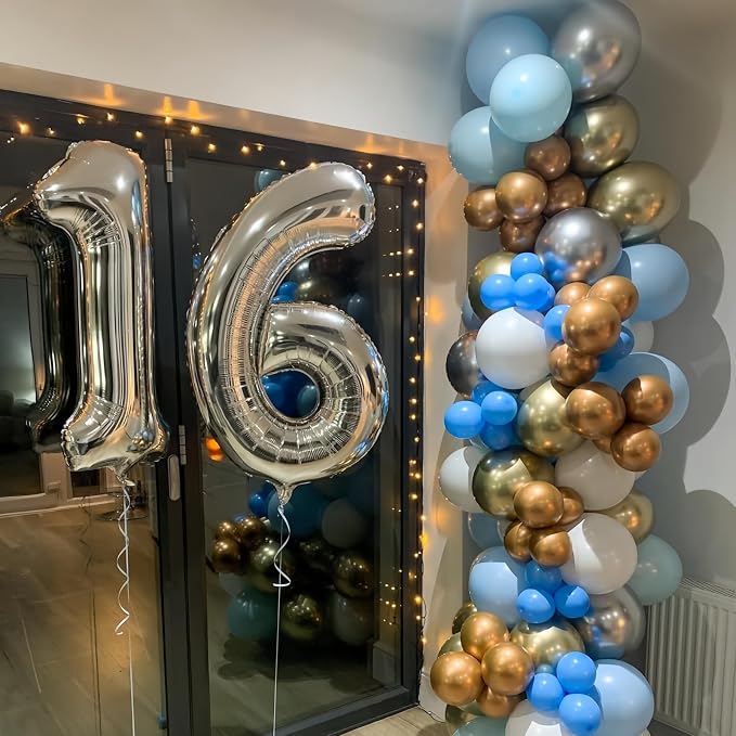 Silver 12 Balloon, 40 Inch Silver Number 12 Balloon Big Foil Mylar Helium - Image 2