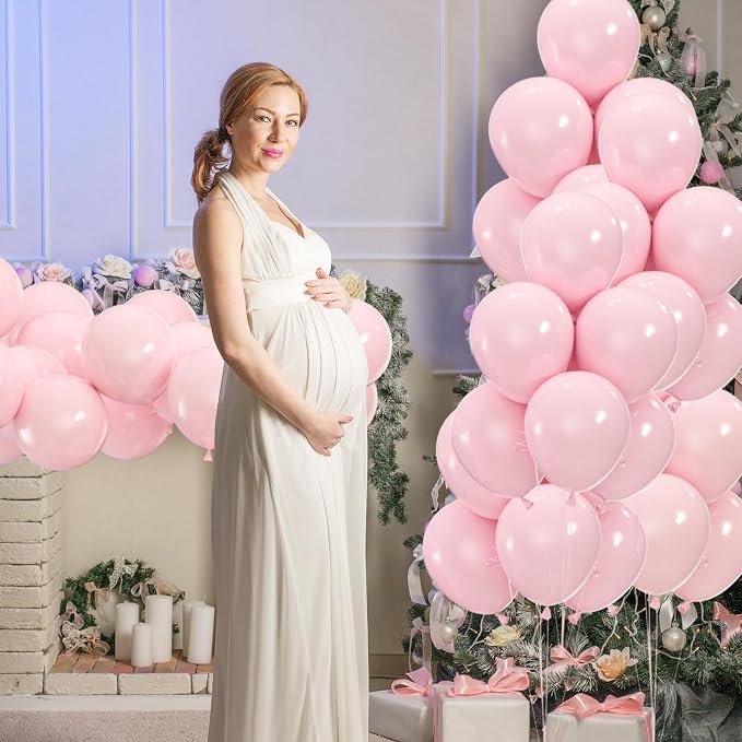50pcs Pink Balloons, 12inch Light Pastel Pink Balloons | Balloons - Image 6